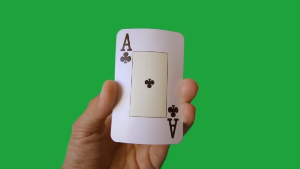 Stopmotion του ένα χέρι που κρατά παίζοντας κάρτες, καζίνο - Πλάνα, βίντεο