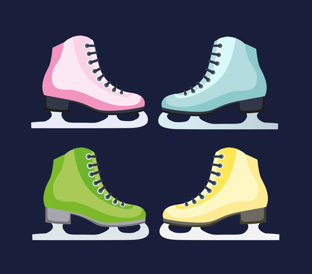 Eiskunstlauf im Hintergrund. die Ikone der Schlittschuhe. Eiskunstlauf-Symbol. Vektorillustration - Vektor, Bild