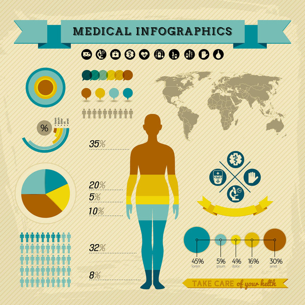 Egészségügyi infographics - Vektor, kép