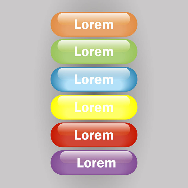 Векторна іконка різнокольорове скло глянсова кнопка
 - Вектор, зображення