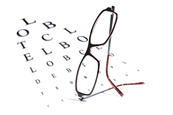 vize testovací graf a brýle - Fotografie, Obrázek