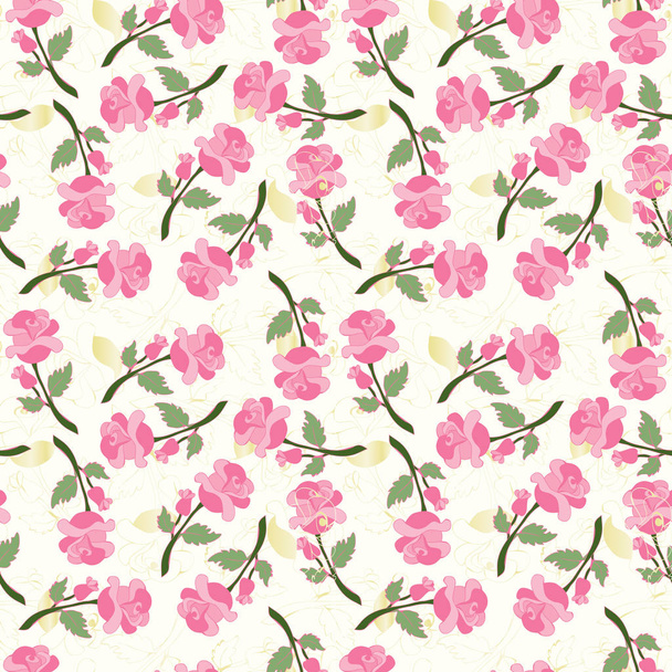 Seamless pattern with vintage roses.  - Διάνυσμα, εικόνα