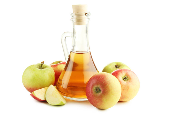 Apple vinegar in glass bottle  - Фото, изображение