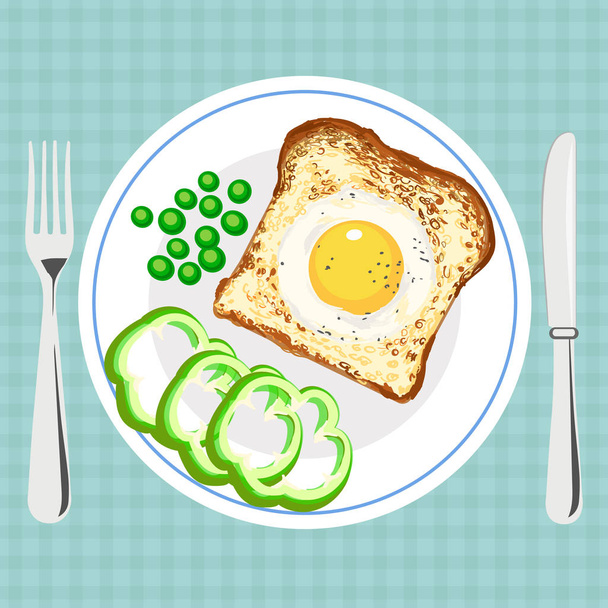 Векторная красочная иллюстрация вкусного завтрака
 - Вектор,изображение
