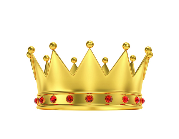 Золотая корона с красными камнями
 - Фото, изображение