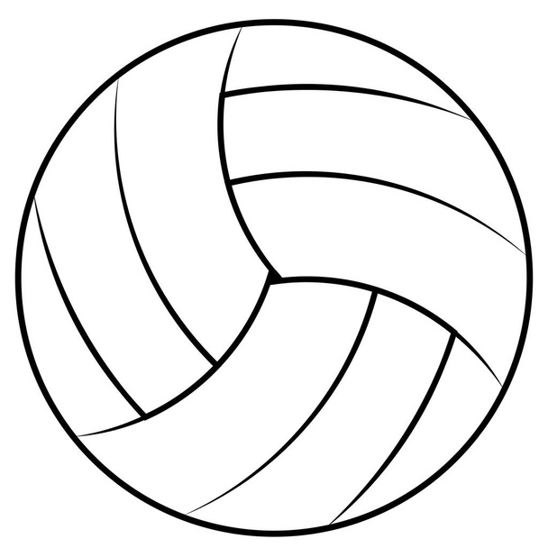 Ball for playing beach volleyball, vector volleyball ball contours coloring - Vector, Image
