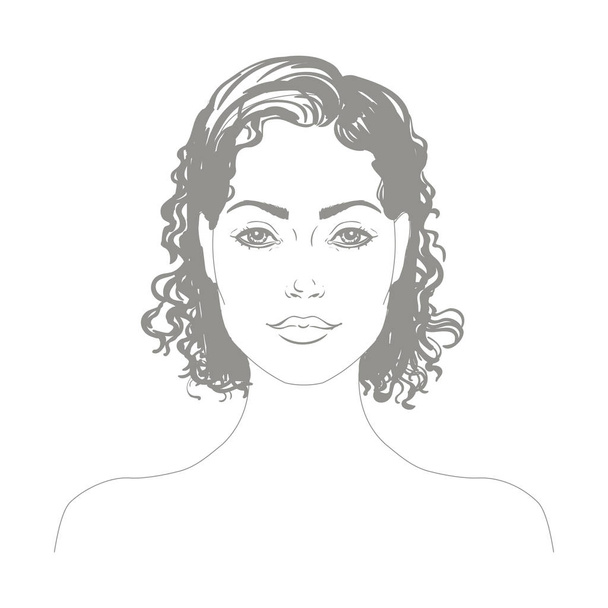 Çekici kız portresi vektör - Vektör, Görsel