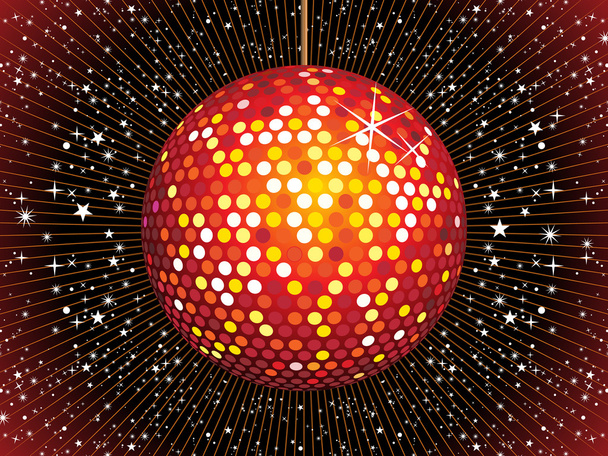 Abstract red disco ball - Vector, Image