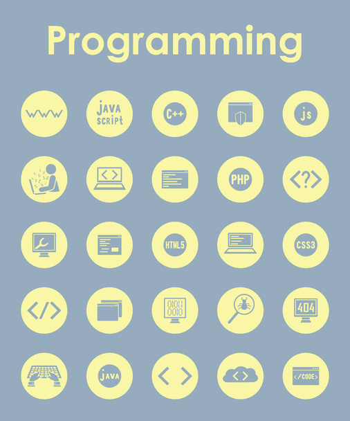 Set of programming simple icons - Vector, Image