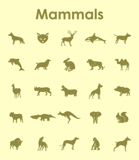 Набор икон млекопитающих
 - Вектор,изображение