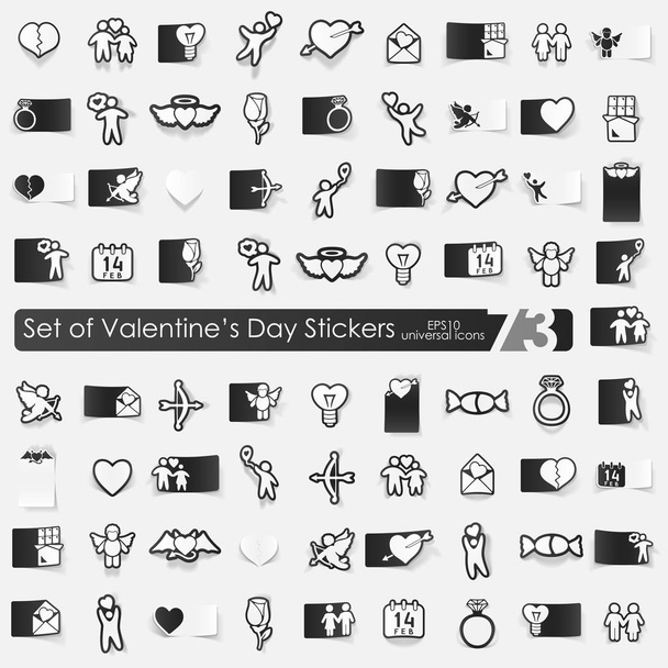 Set de pegatinas para el día de San Valentín
 - Vector, imagen