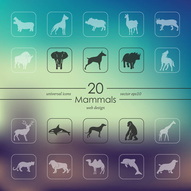 Набор икон млекопитающих
 - Вектор,изображение