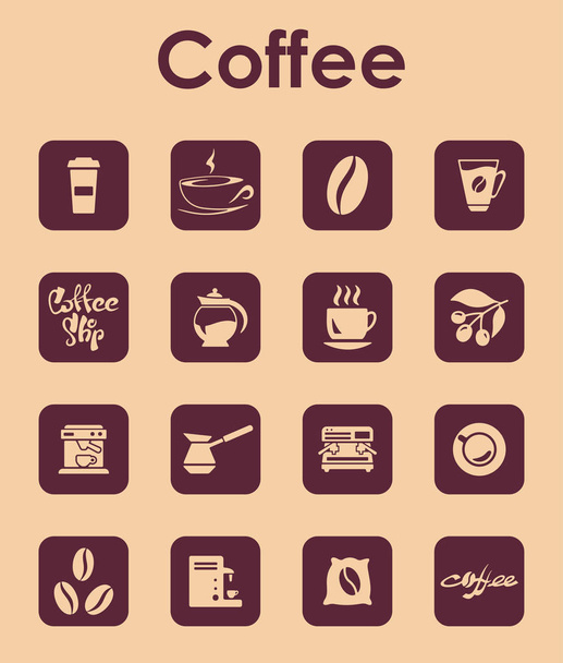 Set von Kaffee-Ikonen - Vektor, Bild
