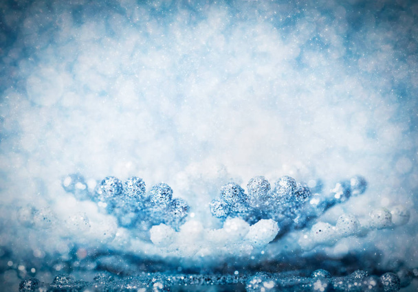 雪の結晶冬キラキラ背景 - 写真・画像