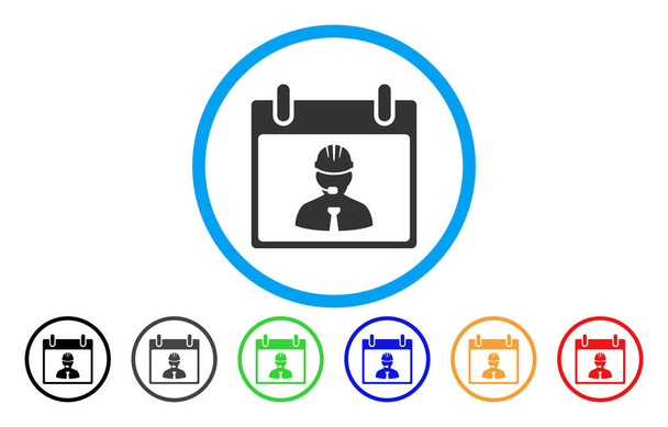 Engineer Calendar Page Rounded Icon - Vector, Image
