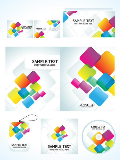 Abstract colorful rainbow business idendity template - Вектор,изображение