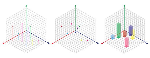 Izometryczny, rysunek trzydzieści degreesangle jest stosowany do jego boków. Cube przeciwnej. Izometryczny siatka wektor - Wektor, obraz