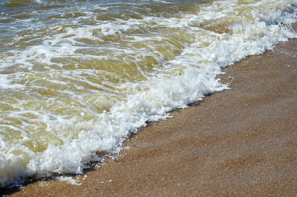 Soft wave of the sea on the sandy beach0 - Photo, Image
