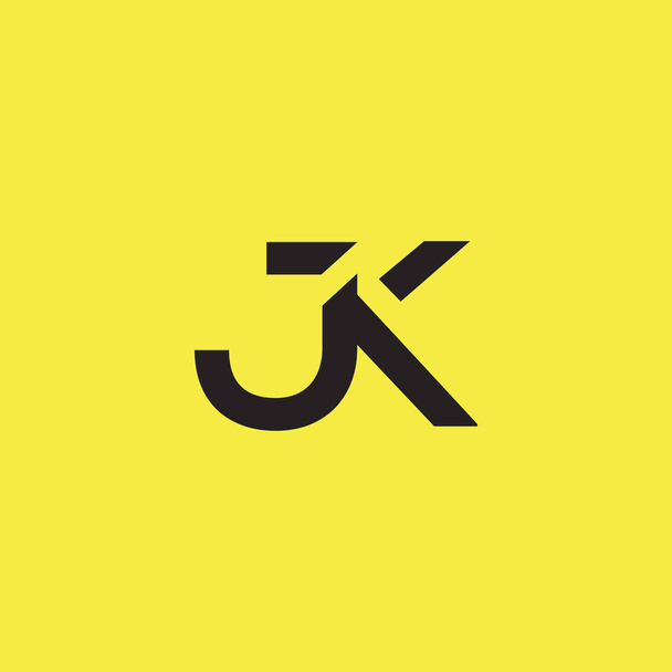 Connected logo with letters JK - Vetor, Imagem