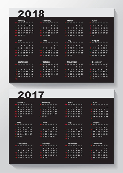 Simple Calendar Template  - Vector, Image