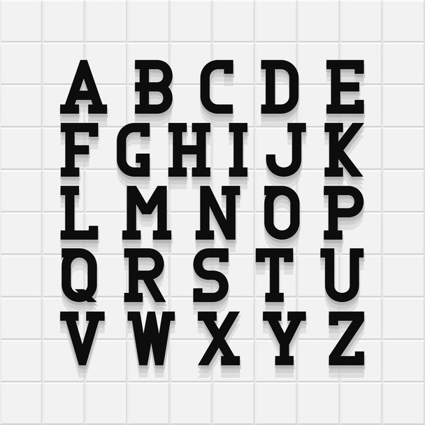 Bold vintage font. Vector english alphabet. - Vector, Imagen