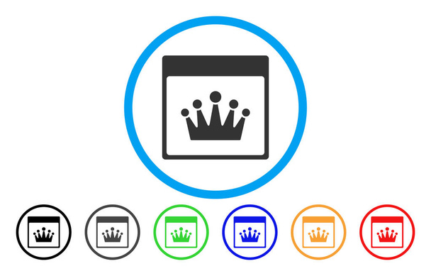 Crown Calendar Page Rounded Icon - Vektor, Bild