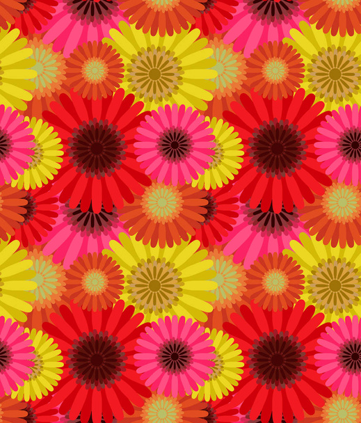 Безшовний візерунок барвисті квіти гербери
 - Вектор, зображення