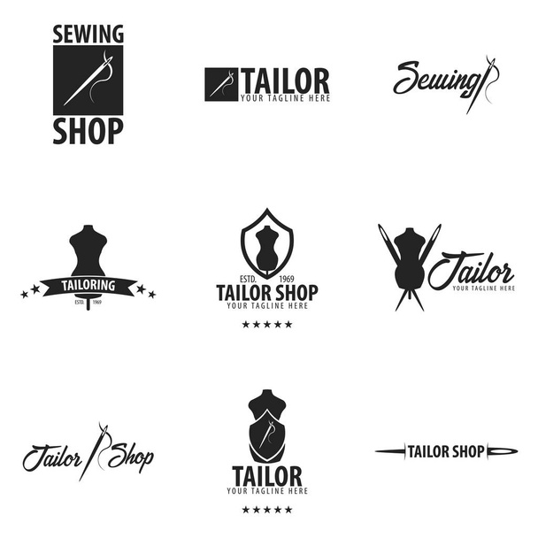 Tailor, sewing, handmade logo or emblem. Vector illustration. - Vektor, Bild