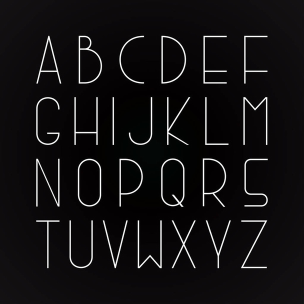 Thin minimalistic font. Vector english alphabet. Elegant latin letters. - Vektor, Bild