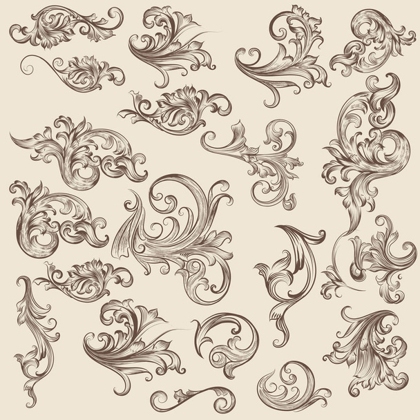 Set of vintage victorian flourishes for decorations - Vector, Image