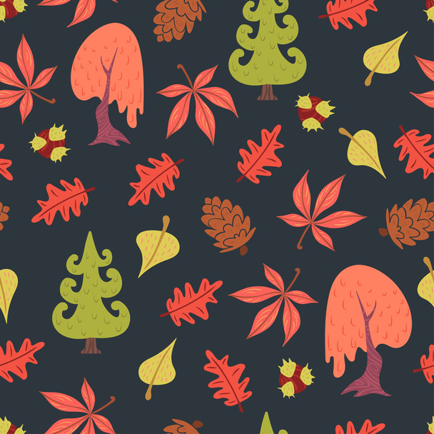 Simple flat forest pattern - Vector, afbeelding
