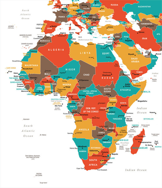 Mappa Africa - Illustrazione vettoriale
 - Vettoriali, immagini