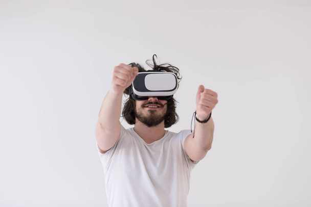 Man using headset of virtual reality - Foto, immagini
