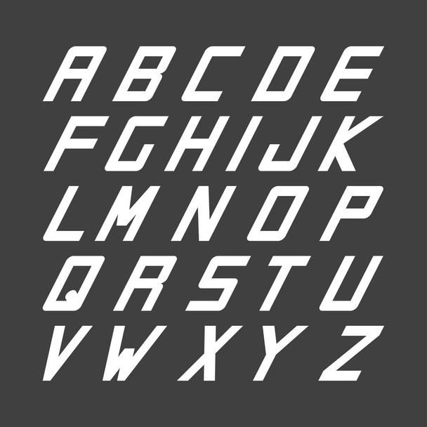 Sport font. Vector english simple alphabet. Incline latin letters. - Vecteur, image