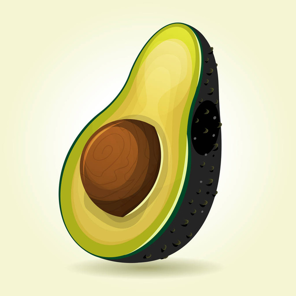 Cartoon Slice Of Avocado - Vector, Imagen