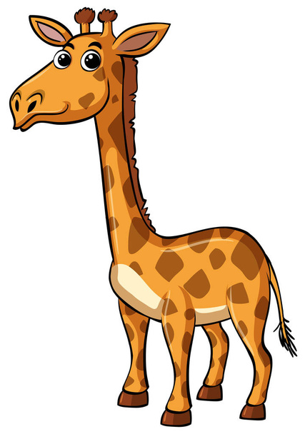 Giraffe with happy face on white background - Vector, Image