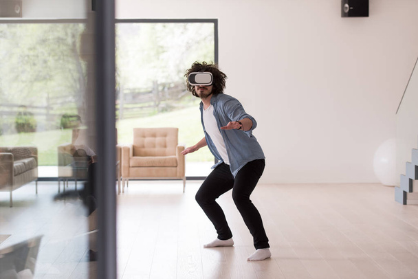 man using VR-headset glasses of virtual reality - Fotó, kép