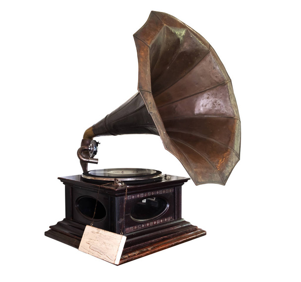 Grammophon isoliert auf weiß  - Foto, Bild