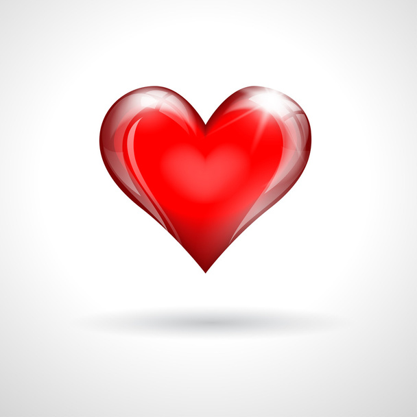 Red glass heart - Vektor, Bild