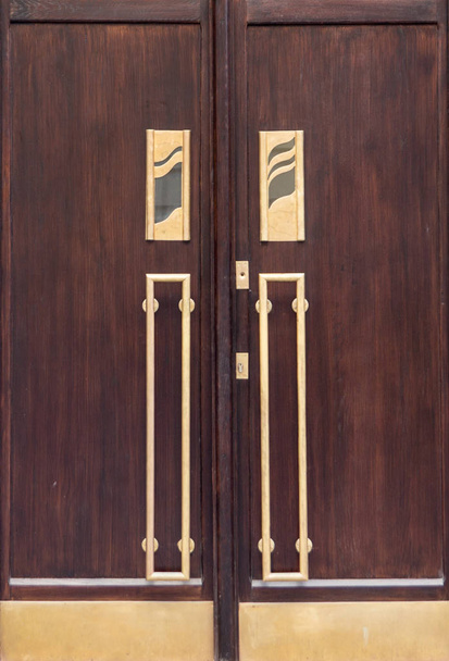 Vintage de madeira marrom porta close-up
  - Foto, Imagem