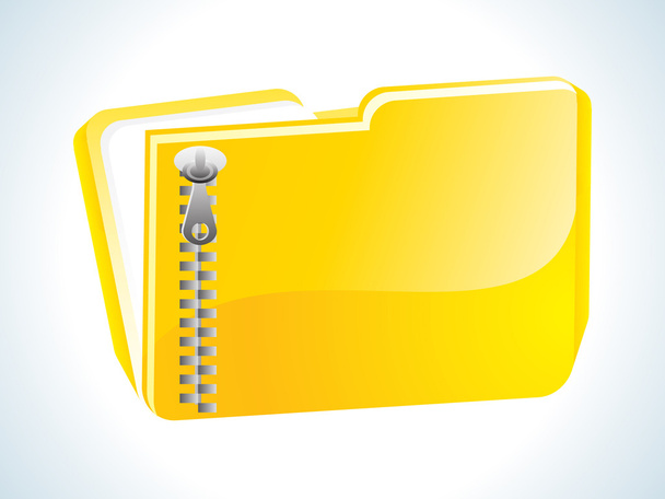 Abstract glossy web yellow zipped folder icon - Вектор,изображение