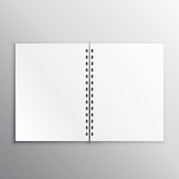 livro aberto ou diário mockup com encadernação espiral
 - Vetor, Imagem