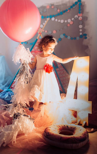 baby girl in room at Birthday party.  - Photo, Image