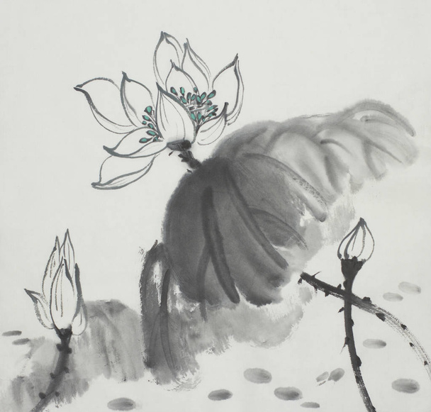lotus flower painted - Foto, Imagen