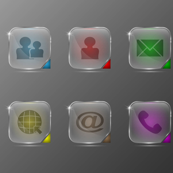 The vector set of transparent icons with different character - Vektör, Görsel