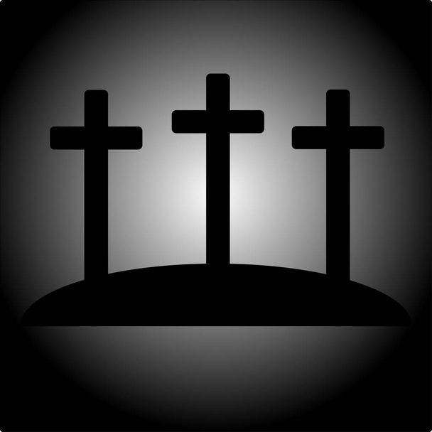 Simple calvary icon with three crosses - Vector, Image