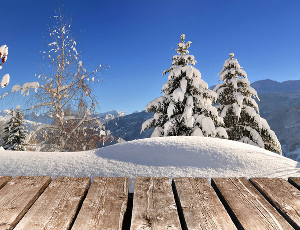 terrace on the snow - Photo, Image