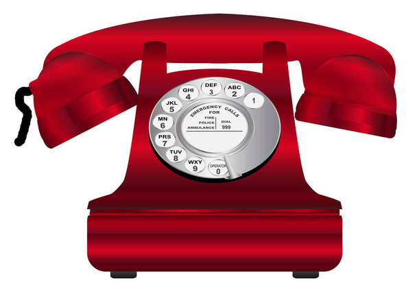 Μεγάλο κόκκινο τηλέφωνο - Διάνυσμα, εικόνα