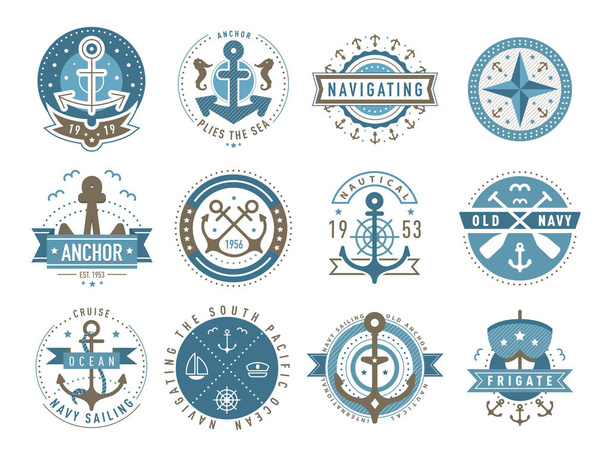 Nautical logo templates set.  - Vector, afbeelding
