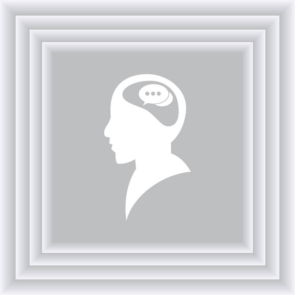 SIlhouette of a head with speech bubble - Vector, Image